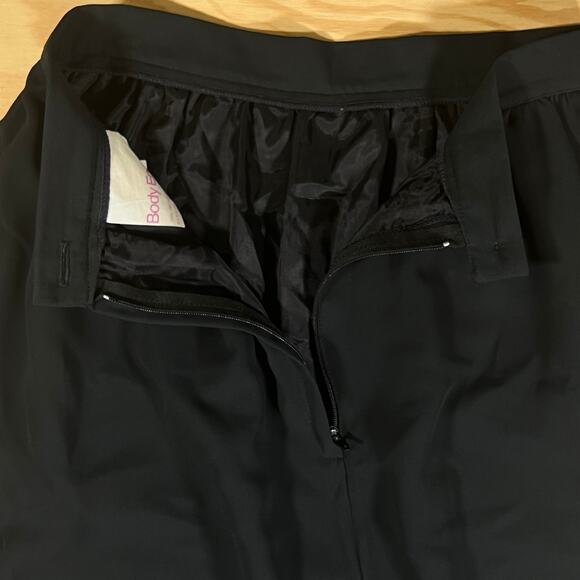 Vintage Body English Black Pleated A-Line Midi Skirt High Waist Union Tag 5/6 - Picture 6 of 8